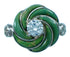 Flower Turquoise Cubic Zirconia Inlay Sterling Silver Ring Size 6 LX113062